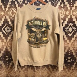Vintage Puritan Crewneck Size Small, Deers, Antlers, Beer Hunter Ale Graphic
